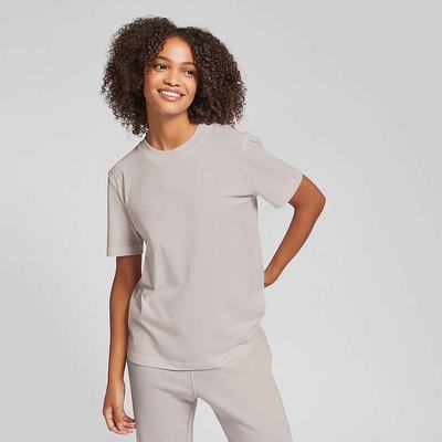 Camiseta Fitflop BASIC THREADS Crew Mujer Gris | Chile-05914