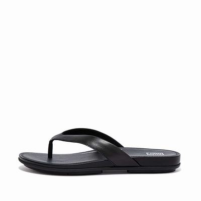 Chanclas Fitflop GRACIE Leather Mujer Negras | Chile-70214