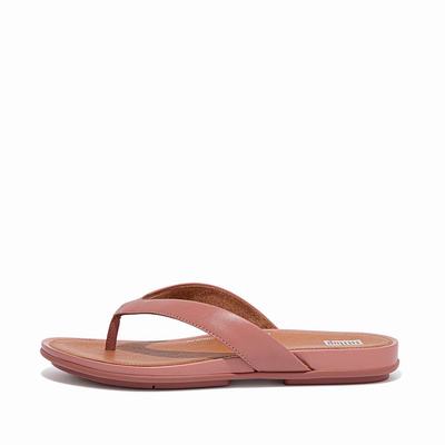 Chanclas Fitflop GRACIE Wider-Fit Leather Mujer Rosas | Chile-94206