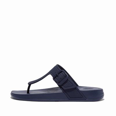 Chanclas Fitflop IQUSHION Adjustable Buckle Mujer Azul Marino | Chile-04938