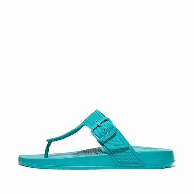 Chanclas Fitflop IQUSHION Adjustable Buckle Mujer Azules | Chile-69213