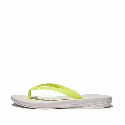 Chanclas Fitflop IQUSHION Ergonomic Hombre Blancas Amarillo | Chile-15760