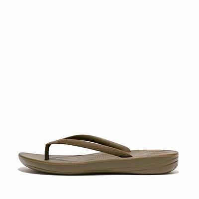 Chanclas Fitflop IQUSHION Ergonomic Mujer Verde Oliva | Chile-60438