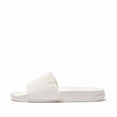 Chanclas Fitflop IQUSHION Towelling Slides Mujer Creme | Chile-34910