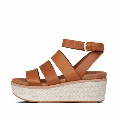 Sandalias De Cuña Fitflop ELOISE Espadrille Mujer Marrones Claro | Chile-18047