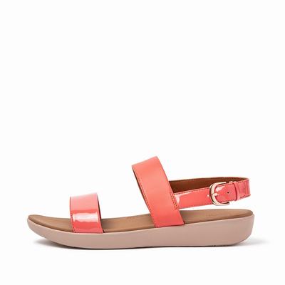 Sandalias Fitflop BARRA Charol Mix Back-Strap Mujer Coral Rosas | Chile-28306