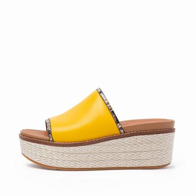 Sandalias Fitflop ELOISE Snake Trim Espadrille Slides Mujer Naranjas Amarillo | Chile-26487