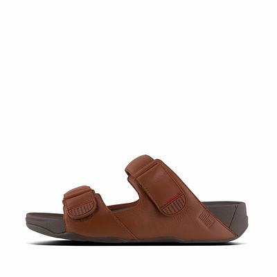 Sandalias Fitflop GOGH Leather Hombre Marrones Oscuro | Chile-46175