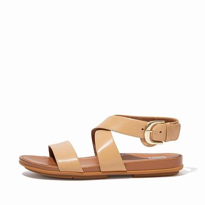 Sandalias Fitflop GRACIE Buckle Leather Ankle-Strap Mujer Marrones | Chile-21973