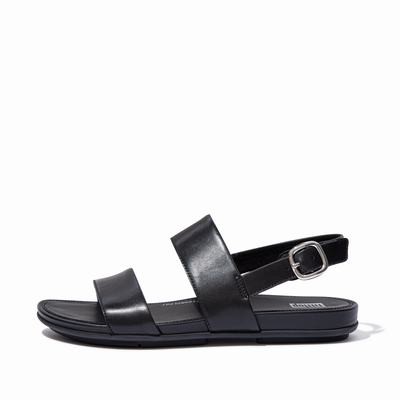 Sandalias Fitflop GRACIE Leather Back-Strap Mujer Negras | Chile-94856