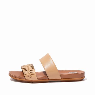 Sandalias Fitflop GRACIE Wrapped Weave Slides Mujer Marrones | Chile-83270