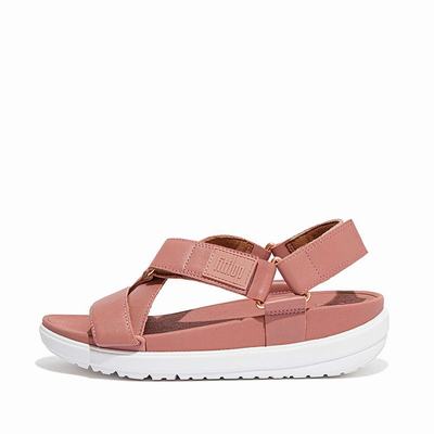 Sandalias Fitflop LOOSH Leather Cross-Strap Mujer Rosas | Chile-42910