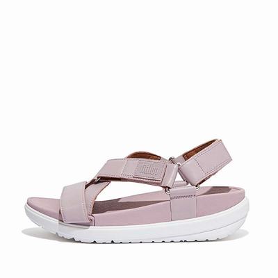 Sandalias Fitflop LOOSH Leather Cross-Strap Mujer Rosas | Chile-57964