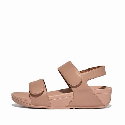 Sandalias Fitflop LULU Adjustable Leather Mujer Beige | Chile-15942