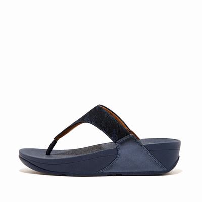 Sandalias Fitflop LULU Glitz Toe-Post Mujer Azul Marino | Chile-48967