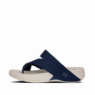 Sandalias Fitflop SLING Weave Toe-Post Hombre Azul Marino | Chile-18624