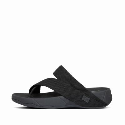 Sandalias Fitflop SLING Weave Toe-Post Hombre Negras | Chile-80435