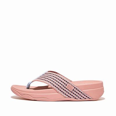 Sandalias Fitflop SURFA Webbing Toe-Post Mujer Rosas | Chile-69427