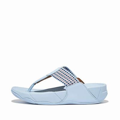 Sandalias Fitflop WALKSTAR Finestripe Toe-Post Mujer Azules | Chile-75036