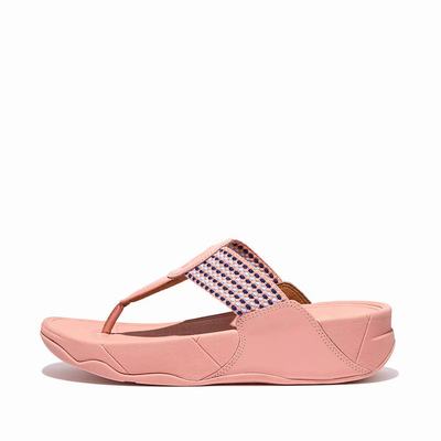 Sandalias Fitflop WALKSTAR Finestripe Toe-Post Mujer Rosas | Chile-82537