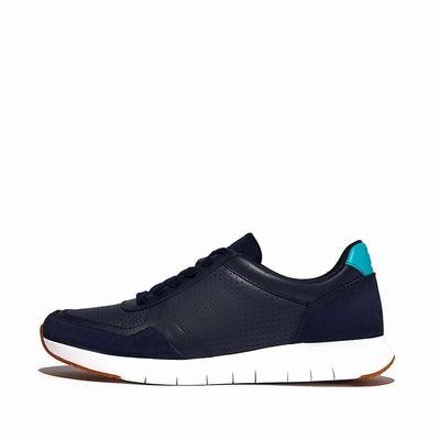 Zapatillas Fitflop ANATOMIFLEX Leather-Mix Hombre Azul Marino | Chile-63092