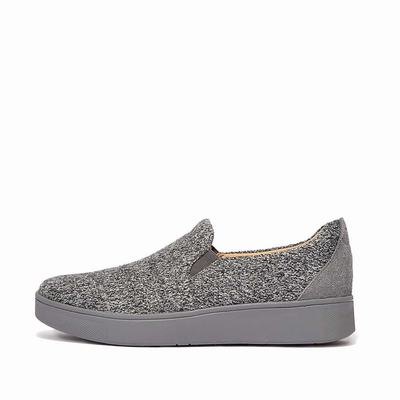 Zapatillas Fitflop RALLY E01 Merino Lana-Mix Skate Mujer Gris | Chile-17654