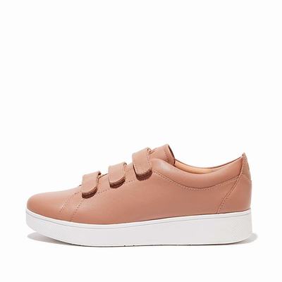 Zapatillas Fitflop RALLY Leather Strap Mujer Beige | Chile-25781