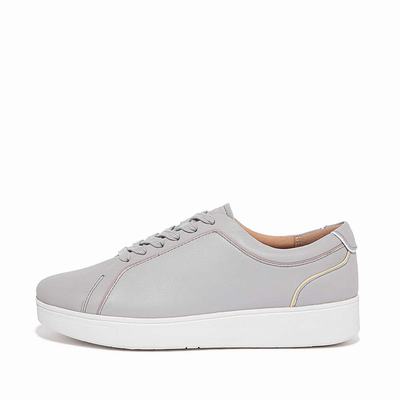 Zapatillas Fitflop RALLY Piping Leather Mujer Gris | Chile-69874