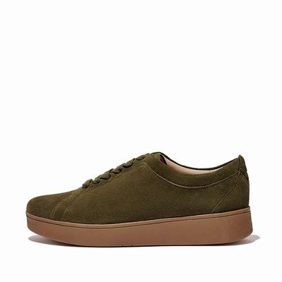 Zapatillas Fitflop RALLY Suede Mujer Verde Oliva | Chile-95613