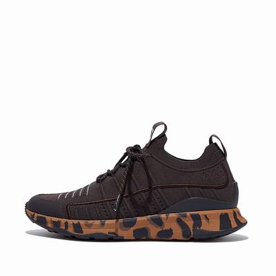 Zapatillas Fitflop VITAMIN FF Leopard-Sole Knit Sports Mujer Marrones | Chile-13678