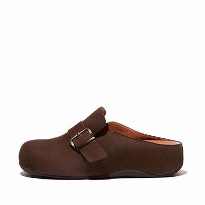 Zuecos Fitflop SHUV Buckle Strap Leather Mujer Marrones | Chile-63971