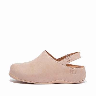 Zuecos Fitflop SHUV Nubuck Back-Strap Mujer Beige | Chile-76580