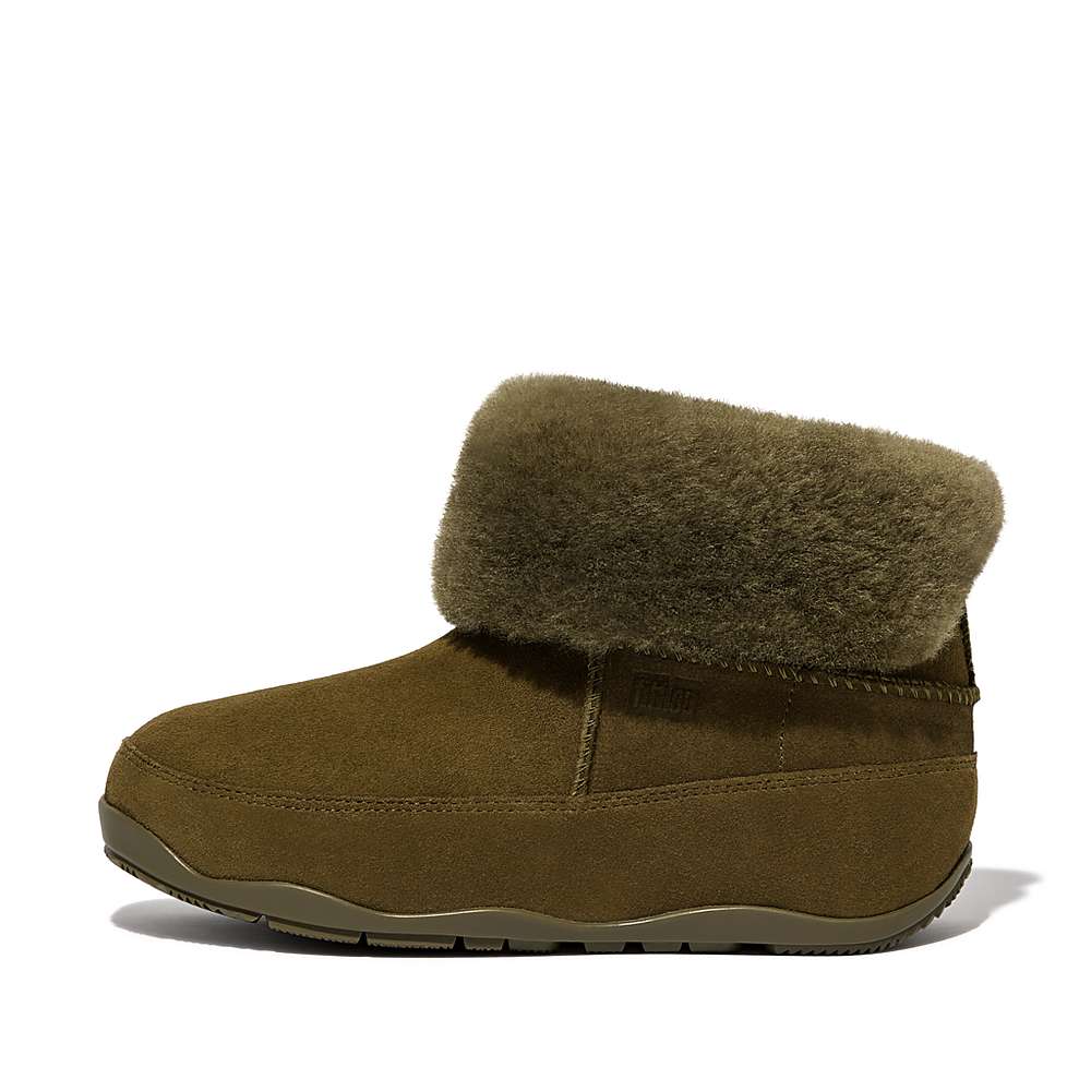 Botas de Invierno Fitflop Original MUKLUK SHORTY Double-Faced Shearling Mujer Verde Oliva | Chile-31260