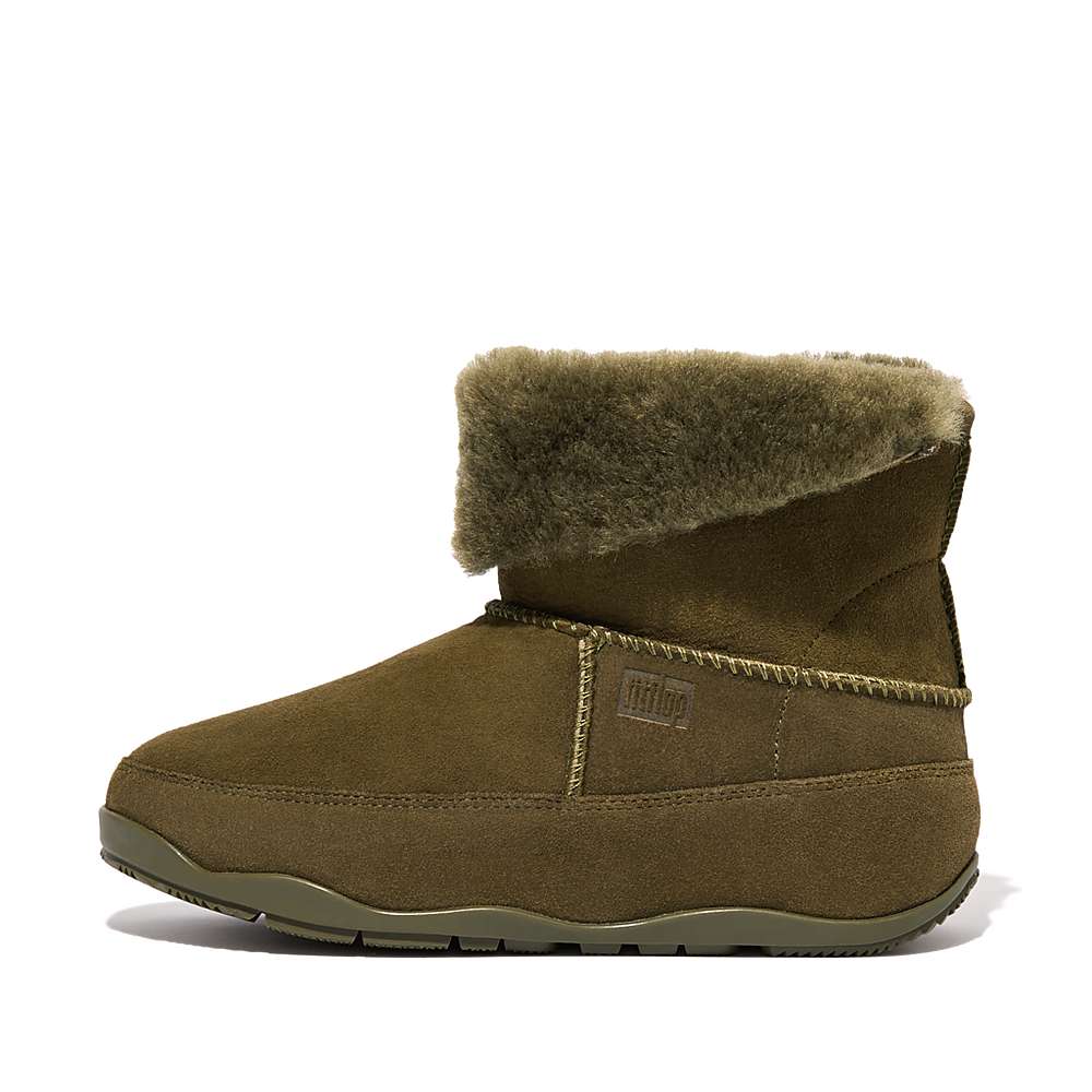 Botas de Invierno Fitflop Original MUKLUK SHORTY Double-Faced Shearling Mujer Verde Oliva | Chile-31260