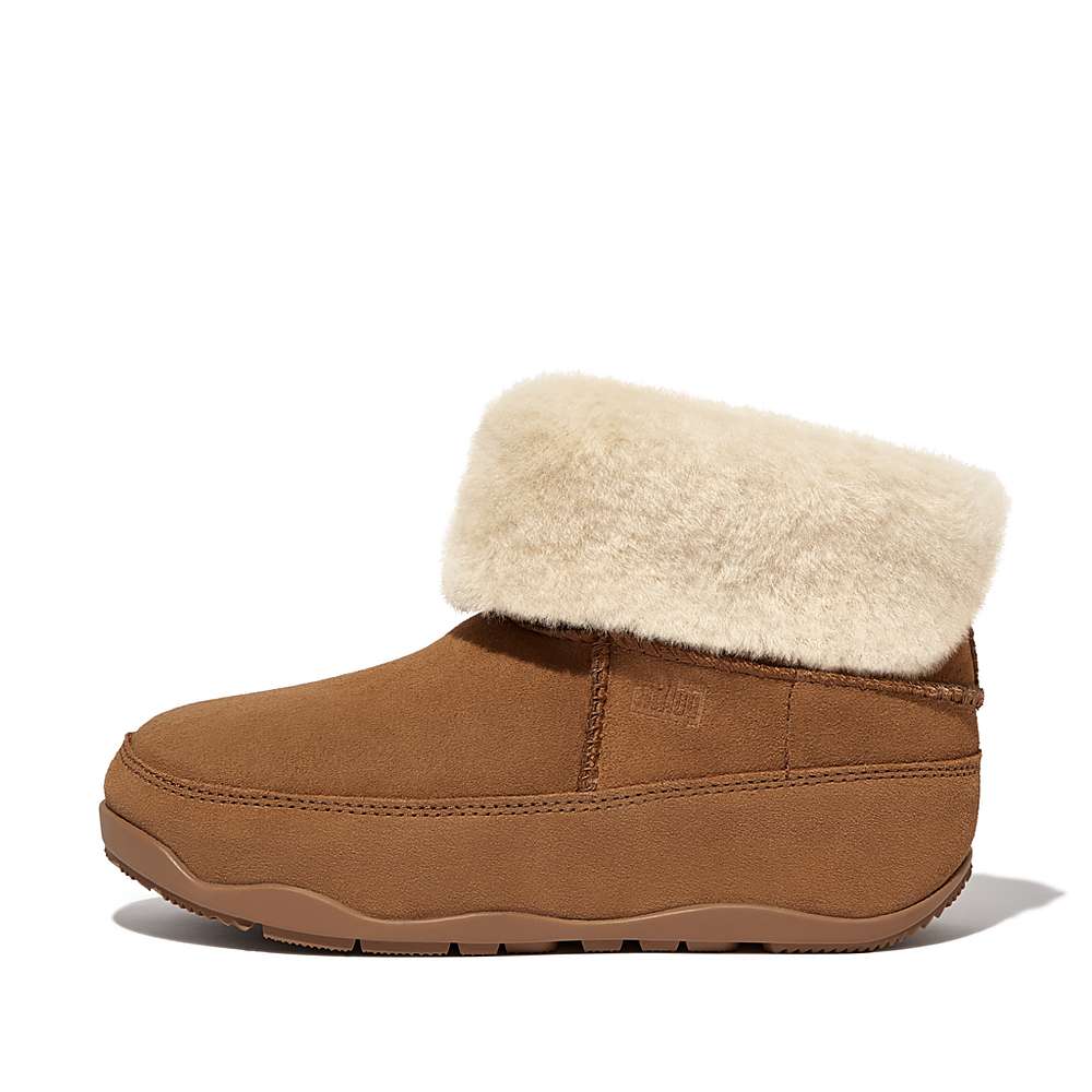 Botas de Invierno Fitflop Original MUKLUK SHORTY Double-Faced Shearling Mujer Marrones Claro | Chile-46023