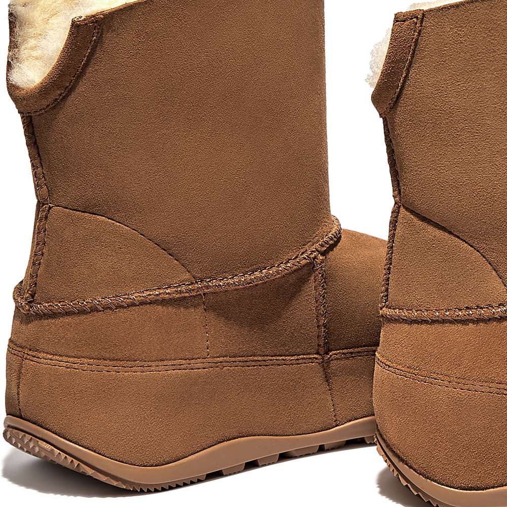 Botas de Invierno Fitflop Original MUKLUK SHORTY Double-Faced Shearling Mujer Marrones Claro | Chile-46023