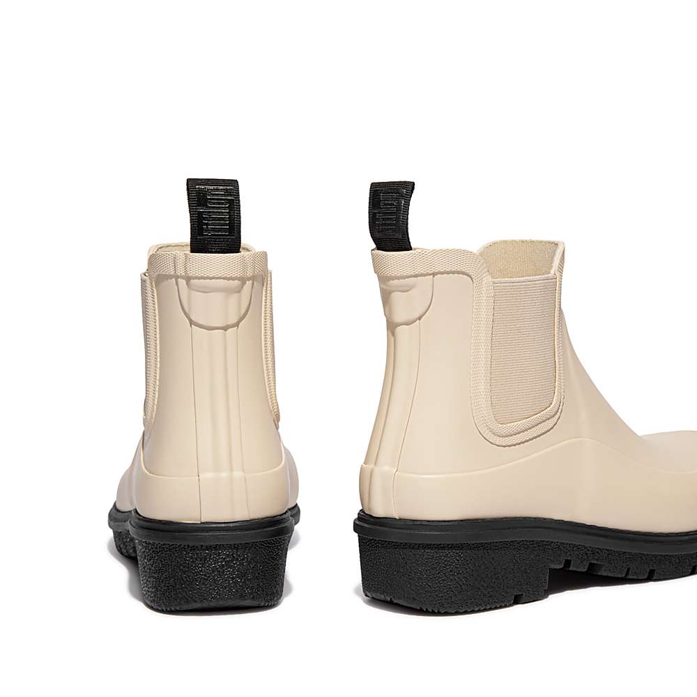 Botas de Lluvia Fitflop WONDERWELLY Contrast-Sole Chelsea Mujer Creme | Chile-70182