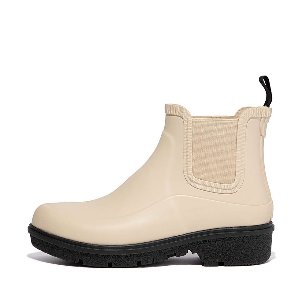 Botas de Lluvia Fitflop WONDERWELLY Contrast-Sole Chelsea Mujer Creme | Chile-70182