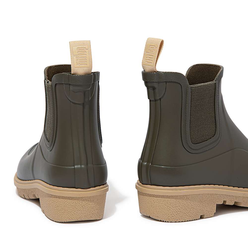 Botas de Lluvia Fitflop WONDERWELLY Contrast-Sole Chelsea Mujer Verde Oliva | Chile-85940