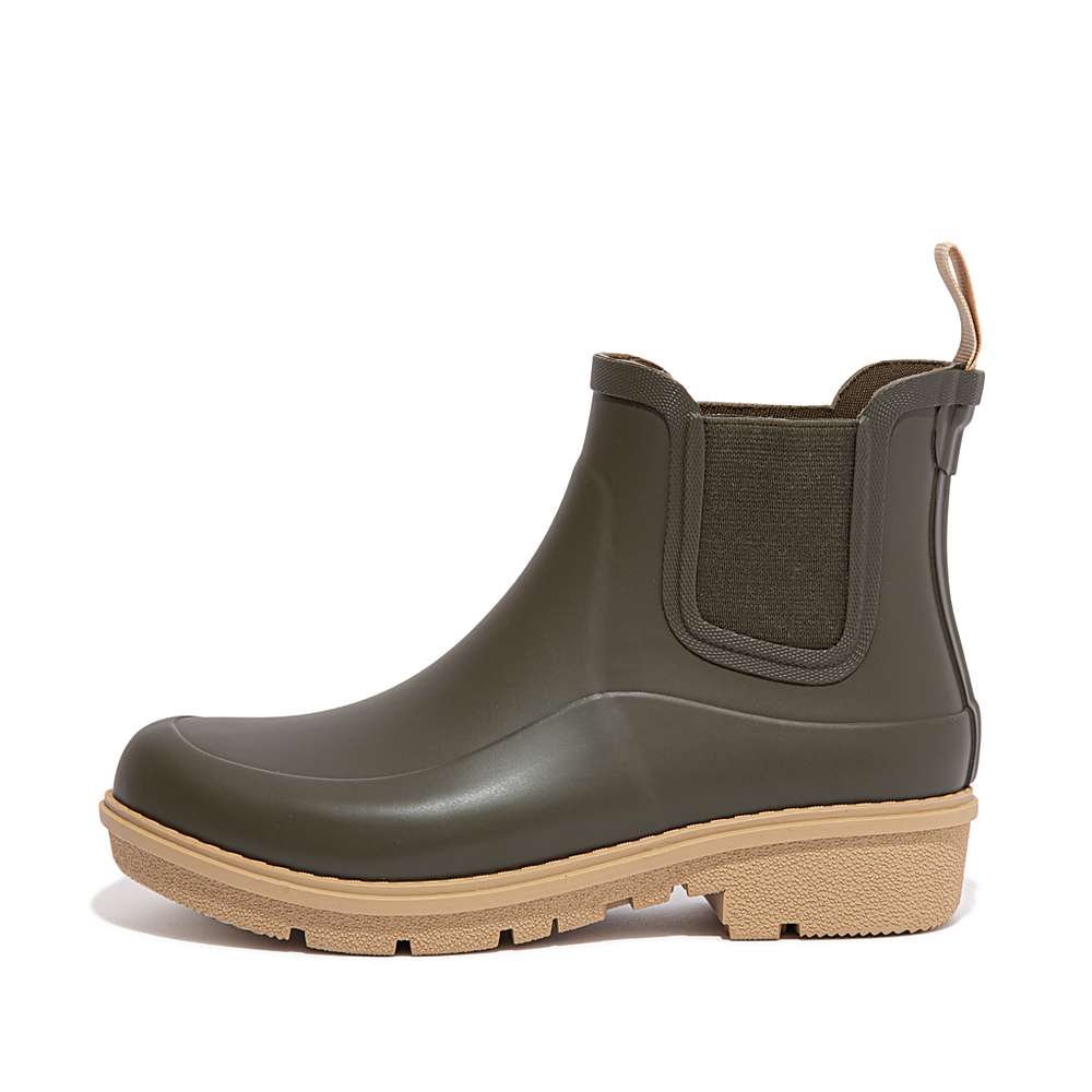 Botas de Lluvia Fitflop WONDERWELLY Contrast-Sole Chelsea Mujer Verde Oliva | Chile-85940