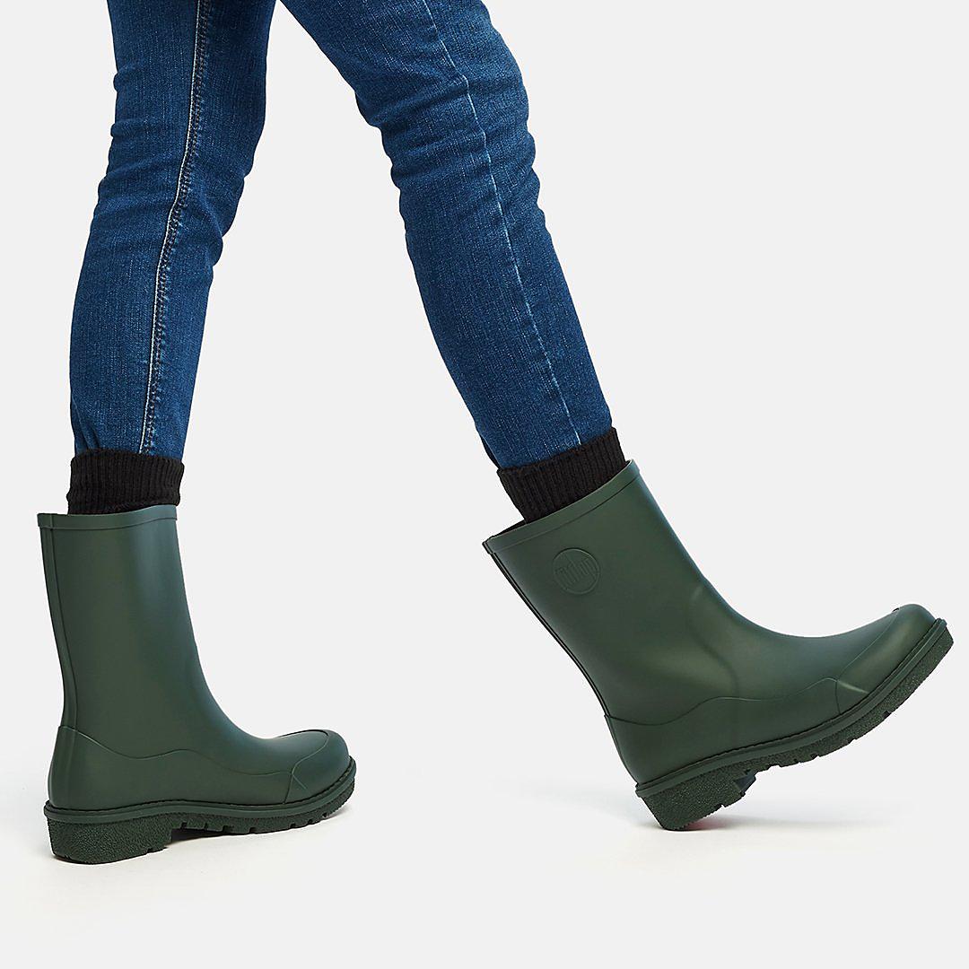 Botas de Lluvia Fitflop WONDERWELLY Short Mujer Verde Oscuro | Chile-95248