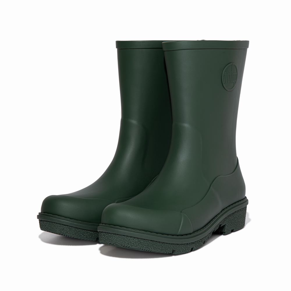 Botas de Lluvia Fitflop WONDERWELLY Short Mujer Verde Oscuro | Chile-95248