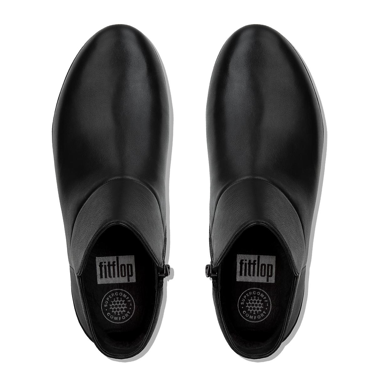 Botines Fitflop SUPERMOD II Leather Mujer Negras | Chile-45109