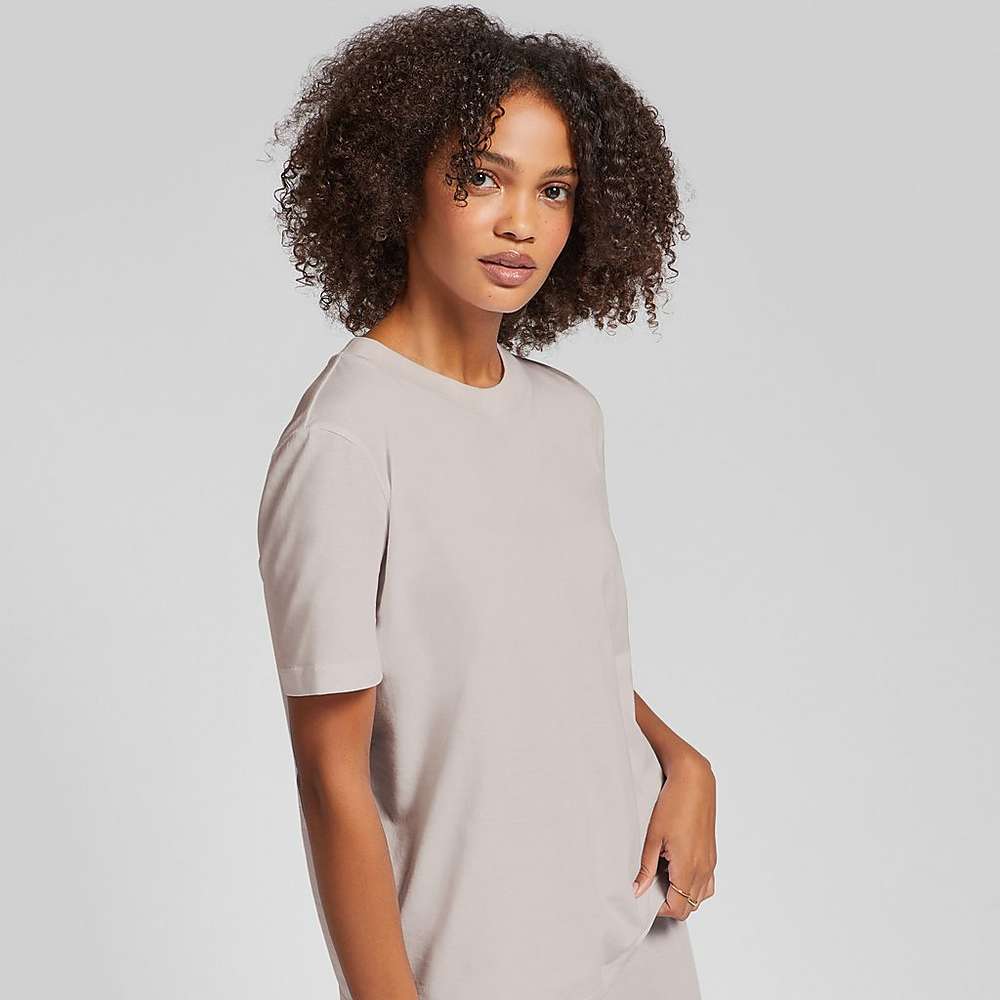 Camiseta Fitflop BASIC THREADS Crew Mujer Gris | Chile-05914