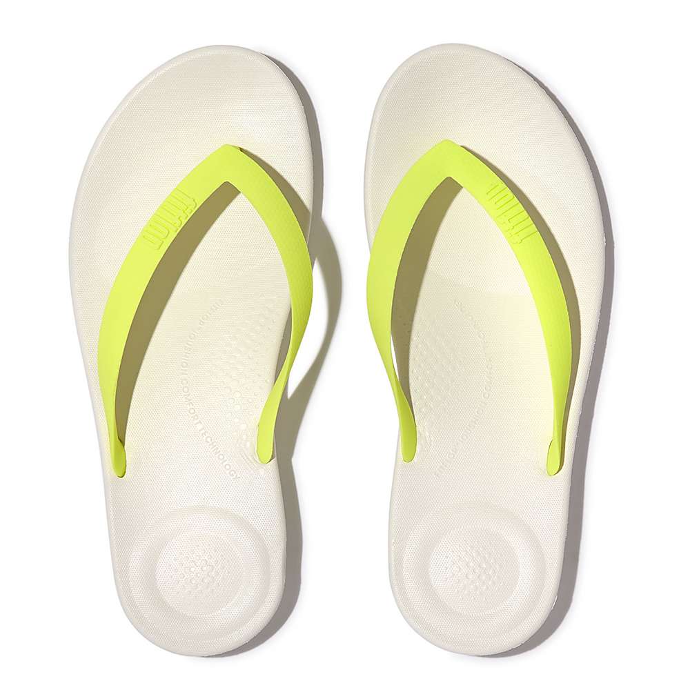 Chanclas Fitflop IQUSHION Ergonomic Hombre Blancas Amarillo | Chile-15760