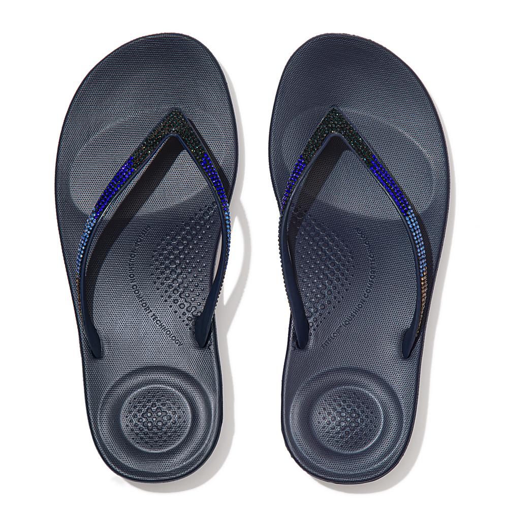 Chanclas Fitflop IQUSHION Ombre Sparkle Mujer Azul Marino | Chile-67352