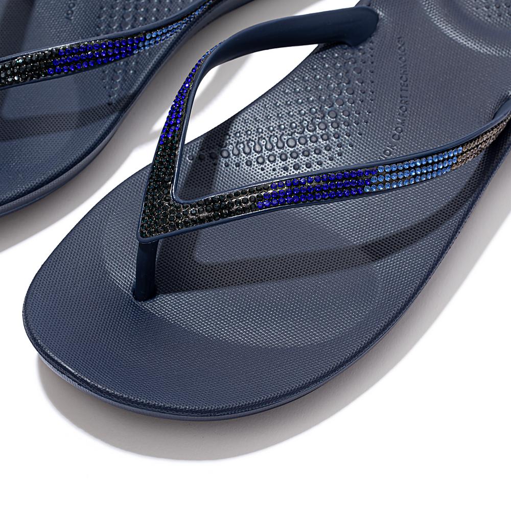 Chanclas Fitflop IQUSHION Ombre Sparkle Mujer Azul Marino | Chile-67352