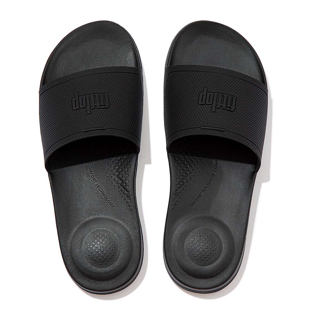 Chanclas Fitflop IQUSHION Pool Hombre Negras | Chile-87013