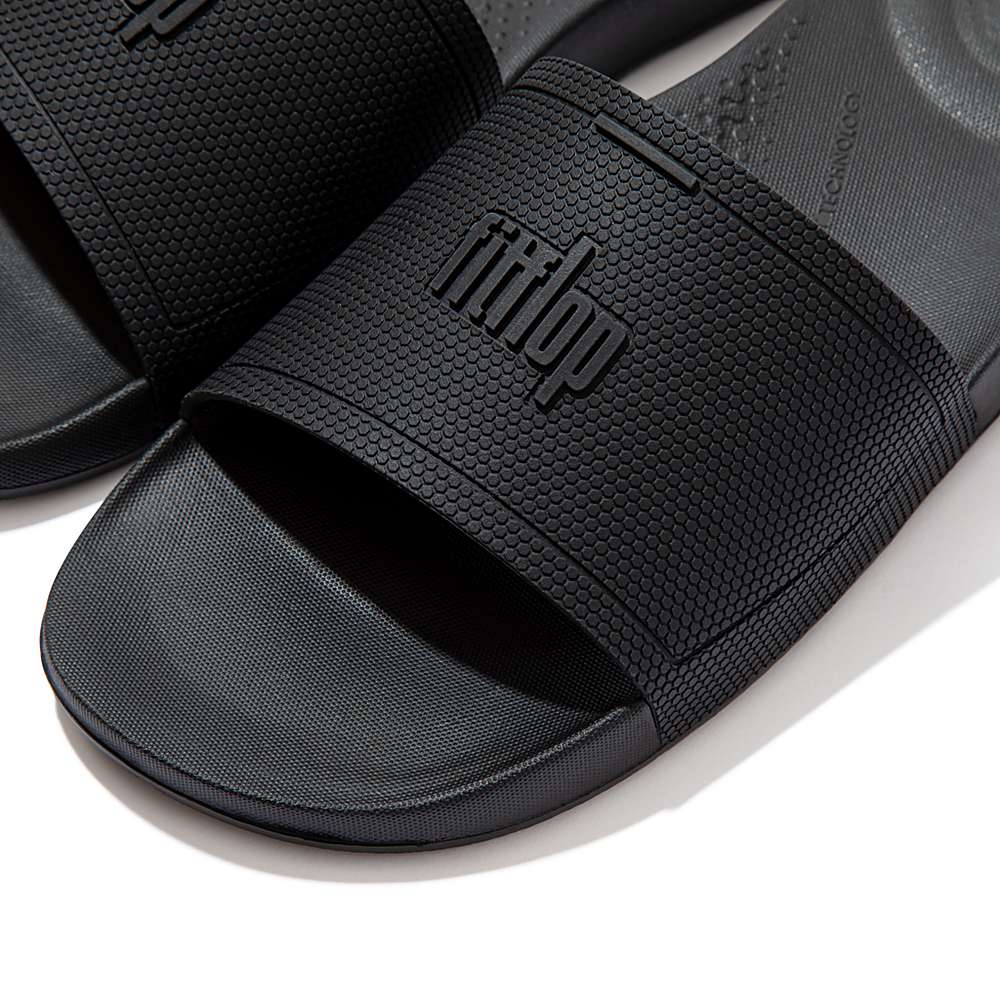 Chanclas Fitflop IQUSHION Pool Hombre Negras | Chile-87013