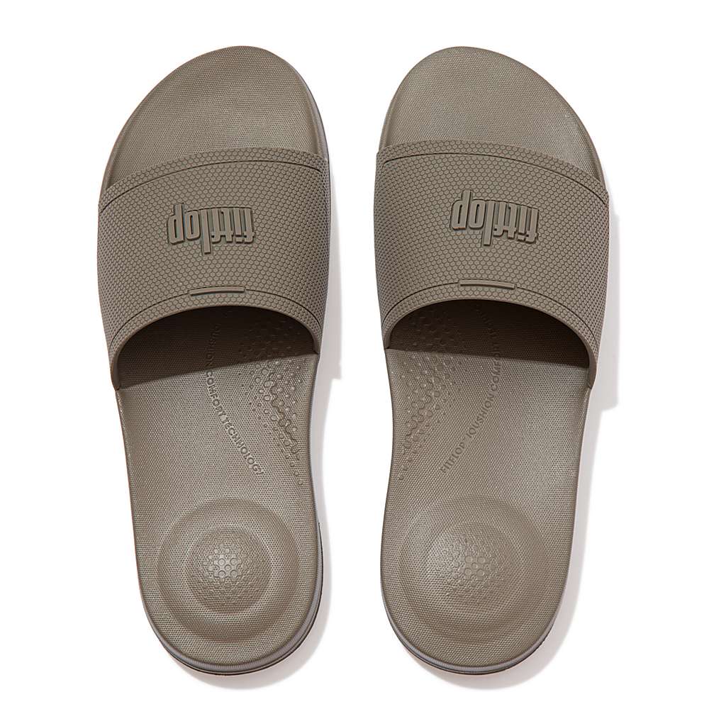 Chanclas Fitflop IQUSHION Pool Slides Hombre Gris | Chile-15607